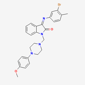 molecular formula C27H27BrN4O2 B4315050 3-[(3-BROMO-4-METHYLPHENYL)IMINO]-1-{[4-(4-METHOXYPHENYL)PIPERAZINO]METHYL}-1H-INDOL-2-ONE 