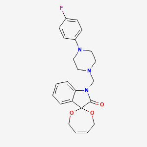 molecular formula C23H24FN3O3 B4315057 1'-{[4-(4-fluorophenyl)piperazin-1-yl]methyl}-4,7-dihydrospiro[1,3-dioxepine-2,3'-indol]-2'(1'H)-one 