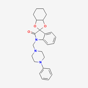 molecular formula C25H29N3O3 B4315064 1'-[(4-phenylpiperazin-1-yl)methyl]-3a,4,5,6,7,7a-hexahydrospiro[1,3-benzodioxole-2,3'-indol]-2'(1'H)-one 