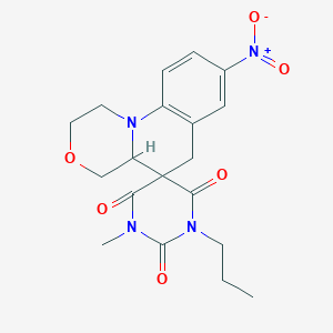 1'-methyl-8-nitro-3'-propyl-1,2,4,4a-tetrahydro-2'H,6H-spiro[1,4-oxazino[4,3-a]quinoline-5,5'-pyrimidine]-2',4',6'(1'H,3'H)-trione