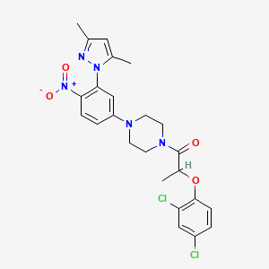 2-(2,4-DICHLOROPHENOXY)-1-{4-[3-(3,5-DIMETHYL-1H-PYRAZOL-1-YL)-4-NITROPHENYL]PIPERAZINO}-1-PROPANONE