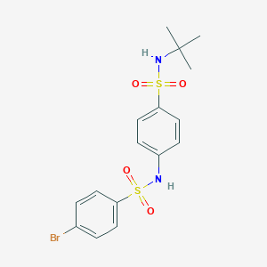 molecular formula C16H19BrN2O4S2 B431512 4-bromo-N-[4-(tert-butylsulfamoyl)phenyl]benzenesulfonamide 