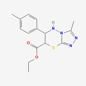 ethyl 3-methyl-6-(4-methylphenyl)-6,7-dihydro-5H-[1,2,4]triazolo[3,4-b][1,3,4]thiadiazine-7-carboxylate