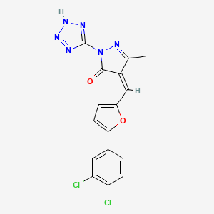 4-{[5-(3,4-dichlorophenyl)-2-furyl]methylene}-5-methyl-2-(1H-tetrazol-5-yl)-2,4-dihydro-3H-pyrazol-3-one