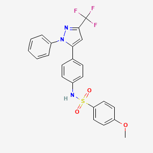 molecular formula C23H18F3N3O3S B4315165 4-METHOXY-N-{4-[1-PHENYL-3-(TRIFLUOROMETHYL)-1H-PYRAZOL-5-YL]PHENYL}BENZENE-1-SULFONAMIDE 