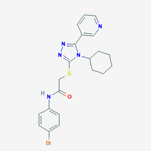 molecular formula C21H22BrN5OS B431517 N-(4-BROMOPHENYL)-2-{[4-CYCLOHEXYL-5-(3-PYRIDYL)-4H-1,2,4-TRIAZOL-3-YL]SULFANYL}ACETAMIDE 