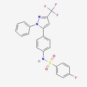 4-FLUORO-N-{4-[1-PHENYL-3-(TRIFLUOROMETHYL)-1H-PYRAZOL-5-YL]PHENYL}BENZENE-1-SULFONAMIDE