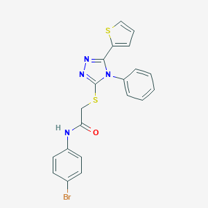 N-(4-bromophenyl)-2-[(4-phenyl-5-thiophen-2-yl-1,2,4-triazol-3-yl)sulfanyl]acetamide