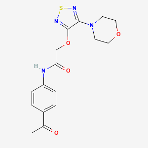 N-(4-acetylphenyl)-2-[(4-morpholin-4-yl-1,2,5-thiadiazol-3-yl)oxy]acetamide