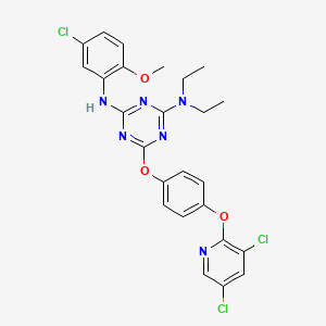 N-(4-(5-CHLORO-2-METHOXYANILINO)-6-{4-[(3,5-DICHLORO-2-PYRIDYL)OXY]PHENOXY}-1,3,5-TRIAZIN-2-YL)-N,N-DIETHYLAMINE