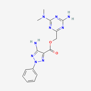 molecular formula C15H17N9O2 B4315293 [4-amino-6-(dimethylamino)-1,3,5-triazin-2-yl]methyl 5-amino-2-phenyl-2H-1,2,3-triazole-4-carboxylate CAS No. 727673-70-3