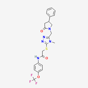 2-({4-methyl-5-[(2-oxo-4-phenylpyrrolidin-1-yl)methyl]-4H-1,2,4-triazol-3-yl}thio)-N-[4-(trifluoromethoxy)phenyl]acetamide