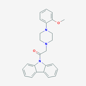 molecular formula C25H25N3O2 B431530 1-(9H-carbazol-9-yl)-2-[4-(2-methoxyphenyl)piperazin-1-yl]ethanone CAS No. 496798-96-0