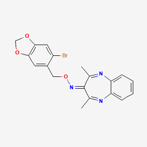 molecular formula C19H16BrN3O3 B4315311 N-[(6-bromo-1,3-benzodioxol-5-yl)methoxy]-2,4-dimethyl-3H-1,5-benzodiazepin-3-imine 