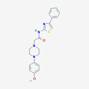 molecular formula C22H24N4O2S B431532 2-[4-(4-methoxyphenyl)piperazin-1-yl]-N-(4-phenyl-1,3-thiazol-2-yl)acetamide CAS No. 498537-38-5