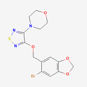 molecular formula C14H14BrN3O4S B4315320 (6-BROMO-1,3-BENZODIOXOL-5-YL)METHYL (4-MORPHOLINO-1,2,5-THIADIAZOL-3-YL) ETHER 