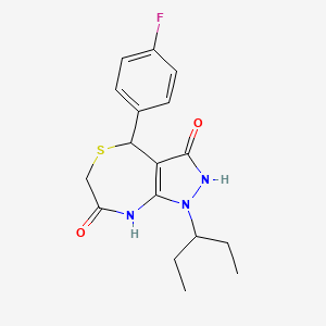 1-(1-ethylpropyl)-4-(4-fluorophenyl)-3-hydroxy-4,8-dihydro-1H-pyrazolo[3,4-e][1,4]thiazepin-7(6H)-one