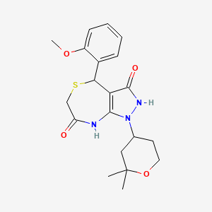 1-(2,2-dimethyltetrahydro-2H-pyran-4-yl)-3-hydroxy-4-(2-methoxyphenyl)-4,8-dihydro-1H-pyrazolo[3,4-e][1,4]thiazepin-7(6H)-one