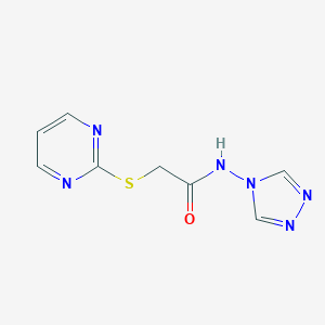 molecular formula C8H8N6OS B431537 2-(2-pyrimidinylsulfanyl)-N-(4H-1,2,4-triazol-4-yl)acetamide CAS No. 488813-06-5