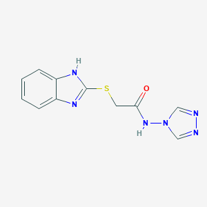 molecular formula C11H10N6OS B431539 2-(1H-benzimidazol-2-ylsulfanyl)-N-(4H-1,2,4-triazol-4-yl)acetamide CAS No. 488857-81-4