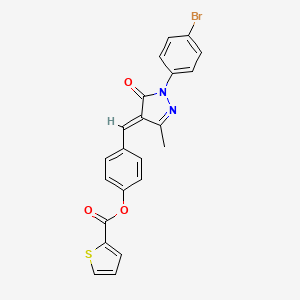 4-{[1-(4-bromophenyl)-3-methyl-5-oxo-1,5-dihydro-4H-pyrazol-4-ylidene]methyl}phenyl thiophene-2-carboxylate