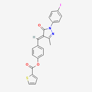 4-{[1-(4-iodophenyl)-3-methyl-5-oxo-1,5-dihydro-4H-pyrazol-4-ylidene]methyl}phenyl thiophene-2-carboxylate