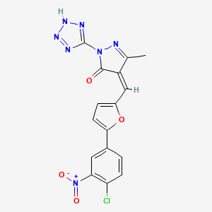 4-{[5-(4-chloro-3-nitrophenyl)-2-furyl]methylene}-5-methyl-2-(1H-tetrazol-5-yl)-2,4-dihydro-3H-pyrazol-3-one