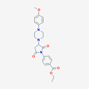molecular formula C24H27N3O5 B431542 Ethyl 4-{3-[4-(4-methoxyphenyl)piperazin-1-yl]-2,5-dioxopyrrolidin-1-yl}benzoate CAS No. 354539-98-3