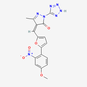 4-{(Z)-1-[5-(4-METHOXY-2-NITROPHENYL)-2-FURYL]METHYLIDENE}-3-METHYL-1-(1H-1,2,3,4-TETRAAZOL-5-YL)-1H-PYRAZOL-5-ONE