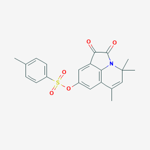 molecular formula C21H19NO5S B431543 4,4,6-trimethyl-1,2-dioxo-1,2-dihydro-4H-pyrrolo[3,2,1-ij]quinolin-8-yl 4-methylbenzenesulfonate CAS No. 488110-25-4