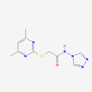 molecular formula C10H12N6OS B431545 2-[(4,6-dimethyl-2-pyrimidinyl)sulfanyl]-N-(4H-1,2,4-triazol-4-yl)acetamide CAS No. 488134-37-8