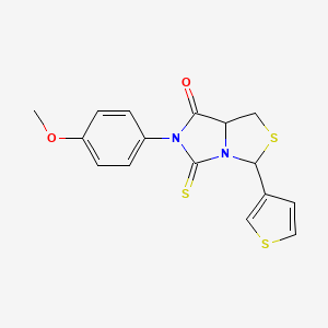 molecular formula C16H14N2O2S3 B4315467 6-(4-methoxyphenyl)-5-sulfanylidene-3-thiophen-3-yl-3,7a-dihydro-1H-imidazo[1,5-c][1,3]thiazol-7-one 