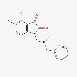 molecular formula C18H17BrN2O2 B4315483 1-{[benzyl(methyl)amino]methyl}-4-bromo-5-methyl-1H-indole-2,3-dione 