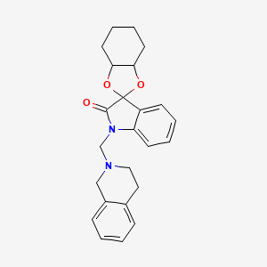 molecular formula C24H26N2O3 B4315499 1'-(3,4-dihydroisoquinolin-2(1H)-ylmethyl)-3a,4,5,6,7,7a-hexahydrospiro[1,3-benzodioxole-2,3'-indol]-2'(1'H)-one 