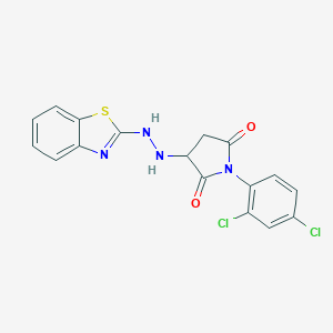 molecular formula C17H12Cl2N4O2S B431550 3-[2-(1,3-Benzothiazol-2-yl)hydrazino]-1-(2,4-dichlorophenyl)-2,5-pyrrolidinedione CAS No. 956183-38-3