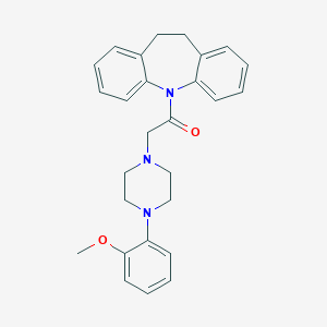 molecular formula C27H29N3O2 B431551 1-(5,6-Dihydrobenzo[b][1]benzazepin-11-yl)-2-[4-(2-methoxyphenyl)piperazin-1-yl]ethanone CAS No. 500272-35-5
