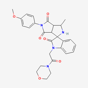 molecular formula C27H28N4O6 B4315510 5'-(4-methoxyphenyl)-3'-methyl-1-(2-morpholin-4-yl-2-oxoethyl)-3a',6a'-dihydro-2'H-spiro[indole-3,1'-pyrrolo[3,4-c]pyrrole]-2,4',6'(1H,3'H,5'H)-trione 