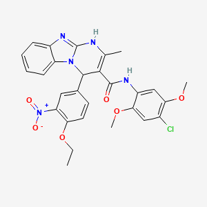 N-(4-chloro-2,5-dimethoxyphenyl)-4-(4-ethoxy-3-nitrophenyl)-2-methyl-1,4-dihydropyrimido[1,2-a]benzimidazole-3-carboxamide