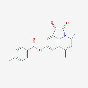molecular formula C22H19NO4 B431560 4,4,6-trimethyl-1,2-dioxo-1,2-dihydro-4H-pyrrolo[3,2,1-ij]quinolin-8-yl 4-methylbenzoate CAS No. 511514-91-3