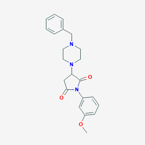 molecular formula C22H25N3O3 B431561 3-(4-Benzylpiperazin-1-yl)-1-(3-methoxyphenyl)pyrrolidine-2,5-dione CAS No. 511515-27-8