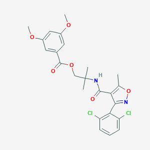 molecular formula C24H24Cl2N2O6 B431562 2-{[3-(2,6-Dichlorophenyl)-5-methylisoxazol-4-yl]carbonylamino}-2-methylpropyl 3,5-dimethoxybenzoate CAS No. 511513-91-0