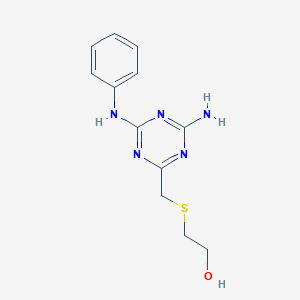 molecular formula C12H15N5OS B431564 2-(4-Amino-6-phenylamino-[1,3,5]triazin-2-ylmethylsulfanyl)-ethanol CAS No. 511514-26-4