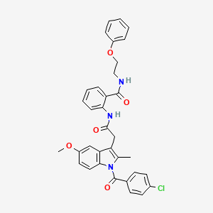 molecular formula C34H30ClN3O5 B4315651 2-({[1-(4-chlorobenzoyl)-5-methoxy-2-methyl-1H-indol-3-yl]acetyl}amino)-N-(2-phenoxyethyl)benzamide 