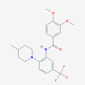 3,4-dimethoxy-N-[2-(4-methylpiperidin-1-yl)-5-(trifluoromethyl)phenyl]benzamide