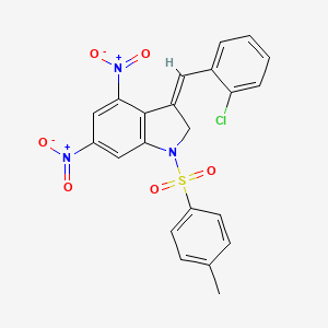 3-(2-chlorobenzylidene)-1-[(4-methylphenyl)sulfonyl]-4,6-dinitroindoline