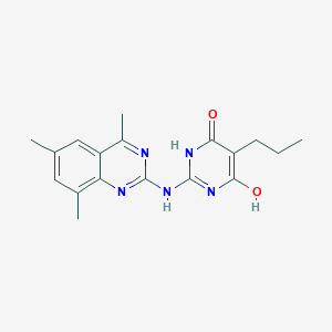 5-Propyl-2-[(4,6,8-trimethylquinazolin-2-yl)amino]pyrimidine-4,6-diol