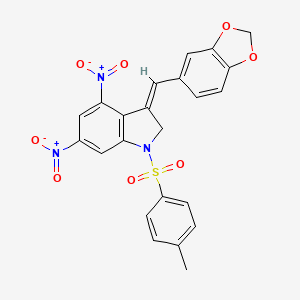 molecular formula C23H17N3O8S B4315751 3-(1,3-benzodioxol-5-ylmethylene)-1-[(4-methylphenyl)sulfonyl]-4,6-dinitroindoline 