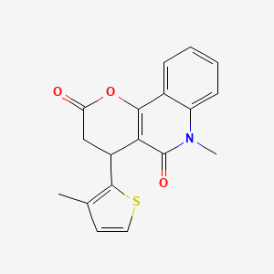 6-methyl-4-(3-methyl-2-thienyl)-4,6-dihydro-2H-pyrano[3,2-c]quinoline-2,5(3H)-dione