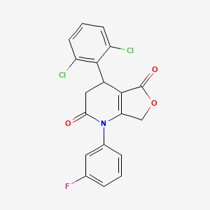 molecular formula C19H12Cl2FNO3 B4315768 4-(2,6-dichlorophenyl)-1-(3-fluorophenyl)-4,7-dihydrofuro[3,4-b]pyridine-2,5(1H,3H)-dione 