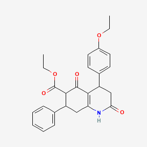 molecular formula C26H27NO5 B4315778 ethyl 4-(4-ethoxyphenyl)-2,5-dioxo-7-phenyl-1,2,3,4,5,6,7,8-octahydroquinoline-6-carboxylate 